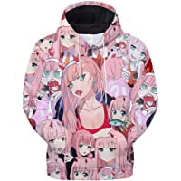 Los mejores  - Darling In The Franxx Sudadera con Capucha- 3D Zero Two Anime Cosplay Sudaderas con Bolsillos Otoño Invierno Zero Two…